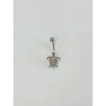 Kaplumbağa Detaylı Göbek Piercing - Pg0098