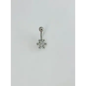 Kar Tanesi Detaylı Göbek Piercing - Pg0103