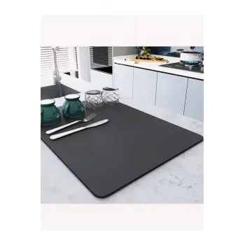 Kaymaz Tabanlı Çok Amaçlı Su Emici Sihirli Tezgah Üstü Bulaşık Yıkama Kurulama Kurutma Matı