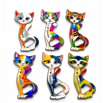 Kedi Tasarımı İstanbul Temalı Buzdolapı Süsü Magnet Alk5409