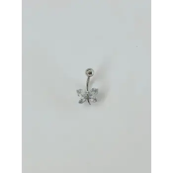 Kelebek Detaylı Göbek Piercing - Pg0043