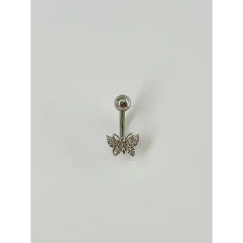 Kelebek Detaylı Göbek Piercing - Pg0039