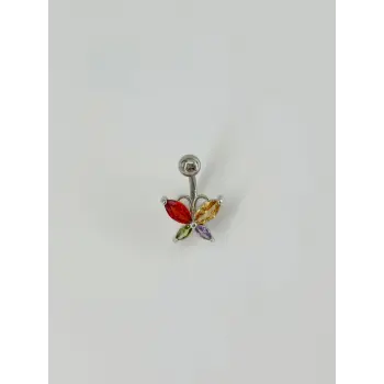 Kelebek Detaylı Göbek Piercing - Pg0053