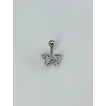 Kelebek Detaylı Göbek Piercing - Pg0112