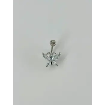 Kelebek Detaylı Göbek Piercing - Pg0055