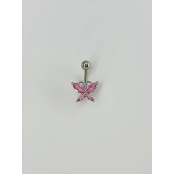 Kelebek Detaylı Göbek Piercing - Pg0087