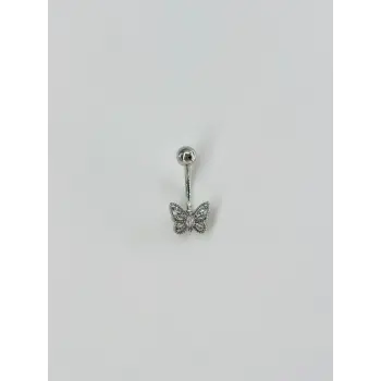 Kelebek Detaylı Göbek Piercing - Pg0077