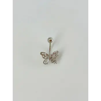 Kelebek Detaylı Göbek Piercing - Pg0050