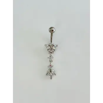 Kelebek Detaylı Sallantılı Göbek Piercing - Pg0165