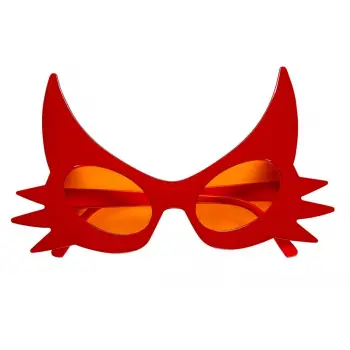 Kırmızı Renk Bıyık Tasarımlı Kedi Gözlüğü 19x11 Cm