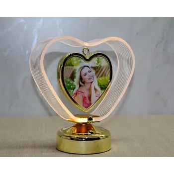 Kişiye Özel Fotoraf Alanli Kalpli Led Çerceve Alk4450