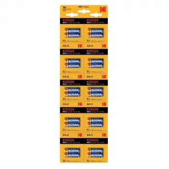 Kodak 20 Adet Max Super Alkalin 2’li Ayrılabilir Kartela Kalem Pil