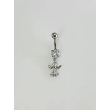 Koruyucu Melek Detaylı Göbek Piercing - Pg0115