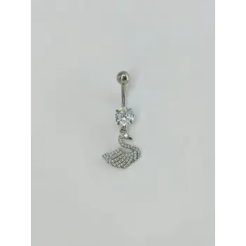 Kuğu Detaylı Göbek Piercing - Pg0100