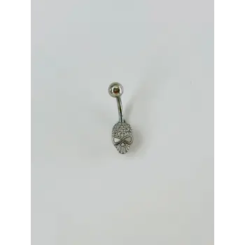 Kuru Kafa Detaylı Göbek Piercing - Pg0042