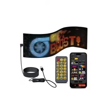 Led Panel Cama Yapışan Telefon Kontrollü Led Ekran Panel 16*64 Led Sayısı