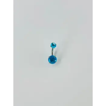 Mavi Taşlı Göbek Piercing - Pg0012