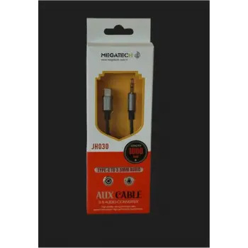 Megatech JH030 1Mt Aux Kablo Çelik TYPE-C 3.5AUX  (kutulu)