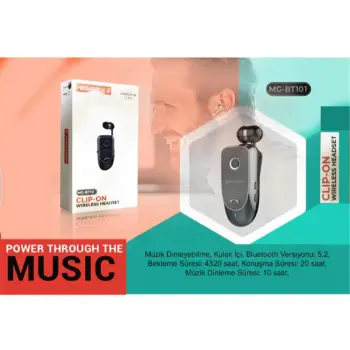 Megatech Mg-Bt103 Clıp-On Makaralı Bluetooth Kablosuz Kulaklık (KDO)