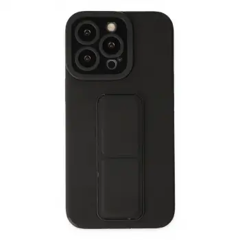 Newface Apple İphone 13 Pro Max Kılıf Mega Standlı Silikon - Siyah