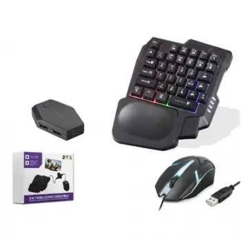 NODAR ND762 Mobil Oyun Klavye Mouse Dönüştürücü Seti RGB Siyah