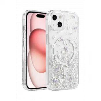 Onegif  İphone 14 Misk Simli Magsafe Kapak - Desen 2