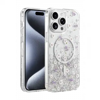 Onegif  İphone 14 Pro Max Misk Simli Magsafe Kapak - Desen 2