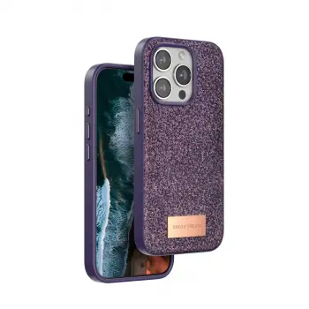 Onegif  İphone 15 Pro Bright Simli Kapak - Derin Mor