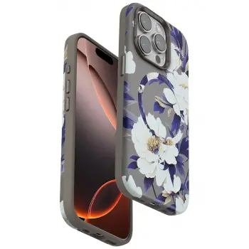 Onegif İphone 15 Pro Max Flower Series Magsafe Kapak - Gri