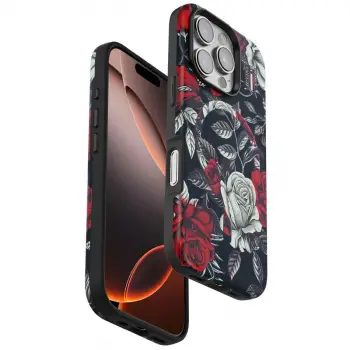 Onegif İphone 16 Pro Flower Series Magsafe Kapak - Siyah