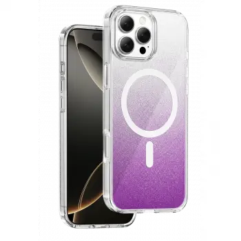 Onegif  İphone 16 Pro Max Sora Simli Magsafe Kapak - Mor
