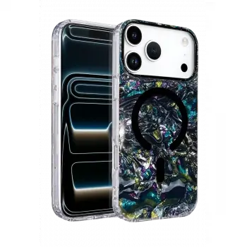 Onegif  İphone 17 Pro Max Mila Dalgalı Magsafe Kapak - Lacivert