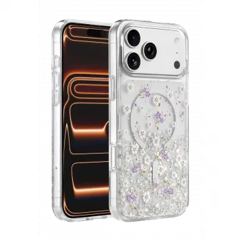 Onegif  İphone 17 Pro Max Misk Simli Magsafe Kapak - Desen 2