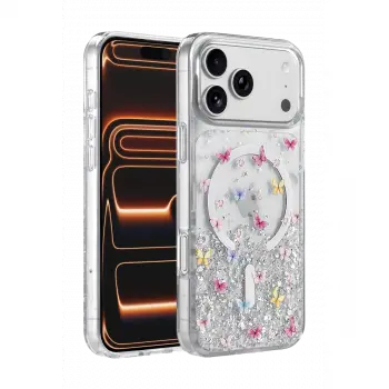 Onegif  İphone 17 Pro Max Misk Simli Magsafe Kapak - Desen 4