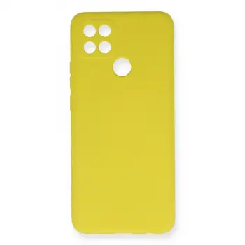 Oppo A15 Kılıf Nano İçi Kadife Silikon - Sarı