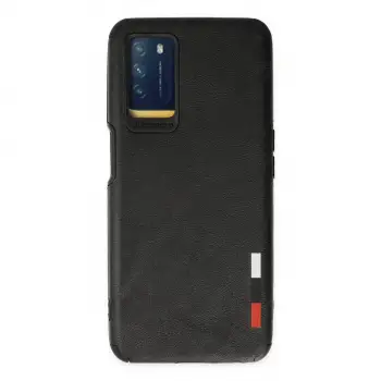 Oppo A16 Kılıf Loop Deri Silikon - Siyah