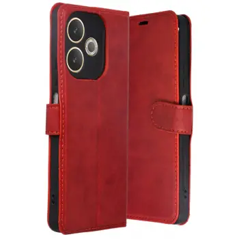 Oppo A5 Pro 4g Trend S Plus Kapaklı Kılıf - Kırmızı