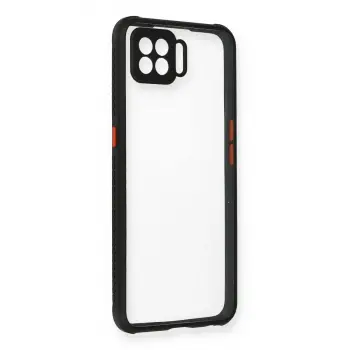 Oppo A73 Kılıf Miami Şeffaf Silikon - Siyah