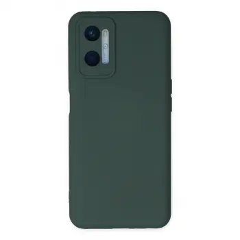 Oppo A96 Kılıf Nano İçi Kadife Silikon - Koyu Yeşil