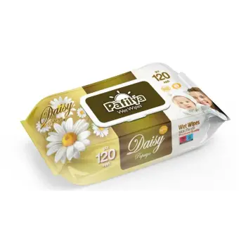 Pafilya Papatya Islak Mendil 120 li (Alcohol Free- Paraben Free) Premium Quality(çiçekli)
