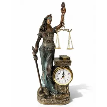 Polyester Saatli Adalet Figürü Alk4414