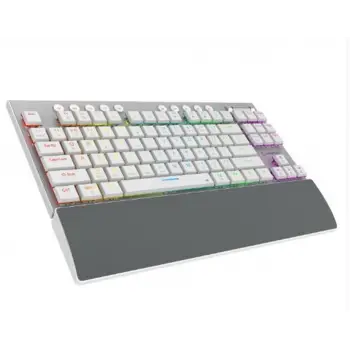 Rampage BERU Beyaz 2.4G + BT Wireless RED SWITCH Mekanik Gaming Oyuncu Klavye Slim  RGB (KDO)