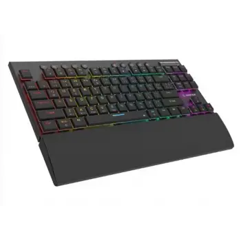 Rampage BERU Siyah 2.4G + BT Wireless RED SWITCH Mekanik Gaming Oyuncu Klavye Slim RGB (KDO)