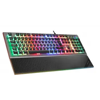 Rampage KB-R101 IMPRESSIVE Gri-Siyah USB RGB Aydınlatmalı İnce Tasarım Red Switch Oyuncu Klavyesi (KDO)