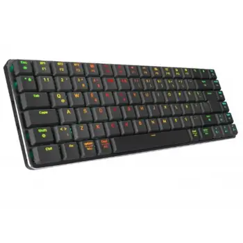 Rampage W-GRANITE Siyah-Gri Low Profile BLUE SWITCH Mekanik Gaming Oyuncu Klavye Q RGB 2,4 ghz+ BT (KDO)