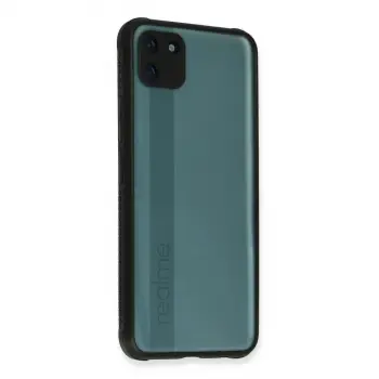 Realme C11 Kılıf Miami Şeffaf Silikon - Siyah