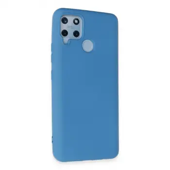 Realme C15 Kılıf Nano İçi Kadife Silikon - Mavi