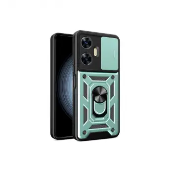 Realme C55 Kılıf Pars Lens Yüzüklü Silikon - Yeşil
