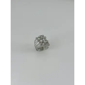 Ayarlanabilir Rodyum Pirinç Bijuteri Yüzük - Yz0150