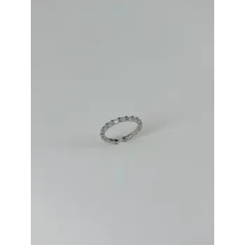 Rodyum Kaplama Zirkon Taşlı Yüzük - Yz0137